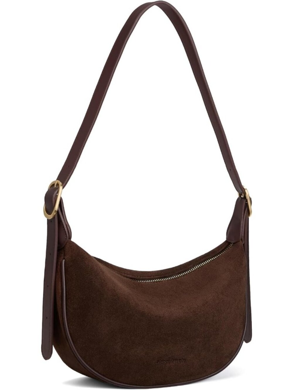 Stylish Vegan Leather Crescent Crossbody Bag | Adjustable Strap Hobo Handbag